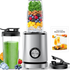 Blender for Smoothies Portable Personal Blender for Shakes and Smoothies for Kitchen with 2 * 24oz Portable Cups and Extra Lid