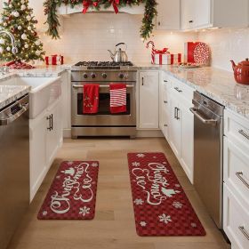 Christmas Decorations - Kitchen Mats for Floor, 2PCS Christmas Kitchen Rugs, Cushioned Anti Fatigue Mat for Home Decor