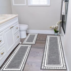 Farmhouse Kitchen Rugs Sets of 3 Non Slip Washable Boho Kitchen Rugs and Mats for Floor Kitchen Runner Rug Floor Carpet for Kitchen, Laundry, Hal (Material: Polyester)